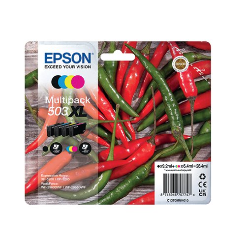 EPSON 503XL CHILLIES INK CARTRIDGE HIGH YIELD CMYK C13T09R64