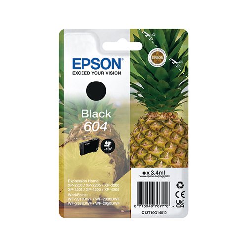 EPSON 604 PINEAPPLE INK CARTRIDGE BLACK C13T10G14010