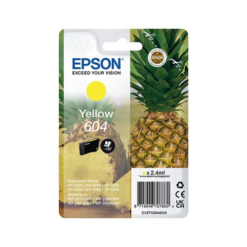 EPSON 604 PINEAPPLE INK CARTRIDGE YELLOW C13T10G44010
