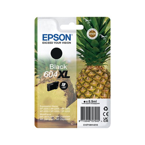 EPSON 604XL PINEAPPLE INK CARTRIDGE HIGH YIELD BLACK C13T10H