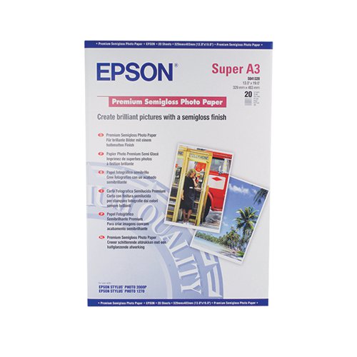 PREMIUM SEMI-GLOSS PHOTO PAPER A3+ 251GSM (PACK OF 20) C13S0