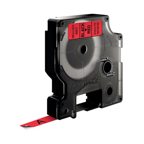 DYMO 40917 D1 LABELMAKER TAPE 9MM X 7M BLACK ON RED S0720720