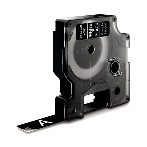 DYMO 45021 D1 LABELMAKER TAPE 12MM X 7M WHITE ON BLACK S0720