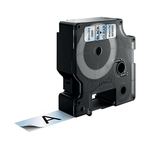 DYMO 45800 D1 LABELMAKER TAPE 19MM X 7M BLACK ON CLEAR S0720