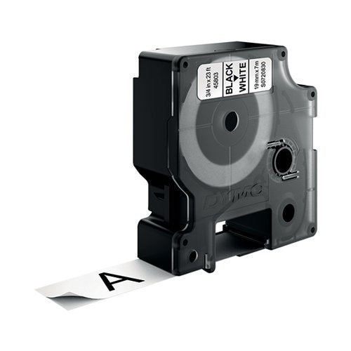 DYMO 45803 D1 LABELMAKER TAPE 19MM X 7M BLACK ON WHITE S0720
