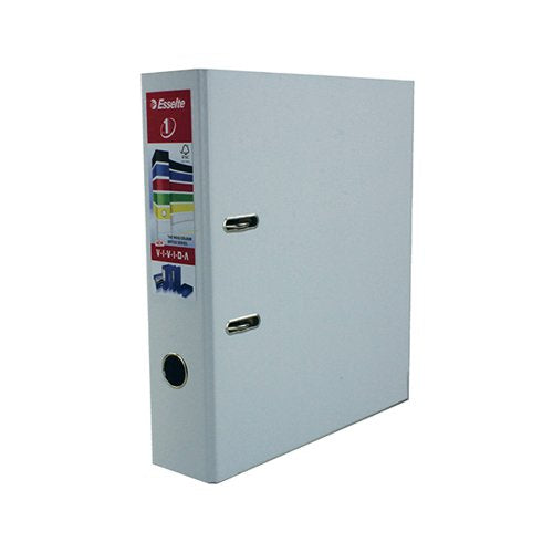 ESSELTE 75MM LEVER ARCH FILE POLYPROPYLENE A4 WHITE (PACK OF