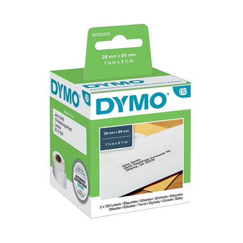DYMO 99010 LABELWRITER ADDRESS LABELS 28MM X 89MM (PACK OF 2