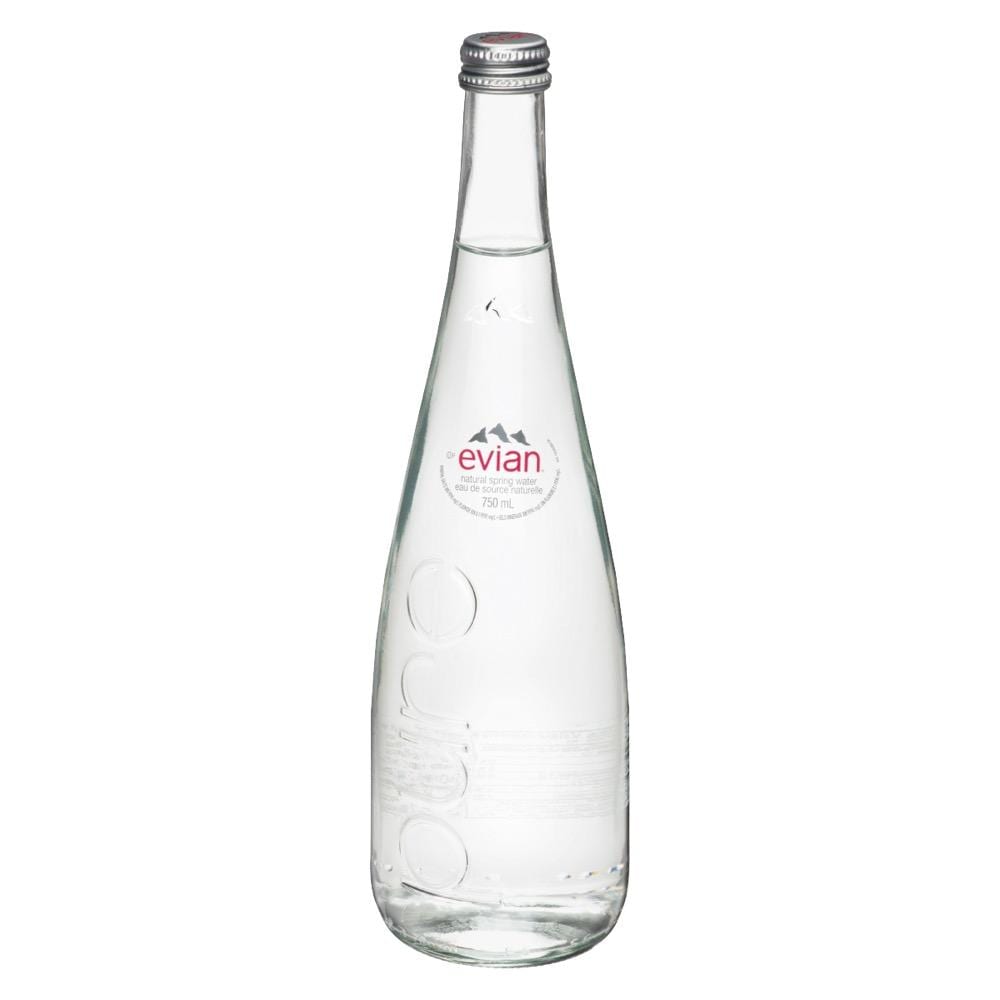 EVIAN SPRING WATER - GLASS BOTTLES (750ml) x 12