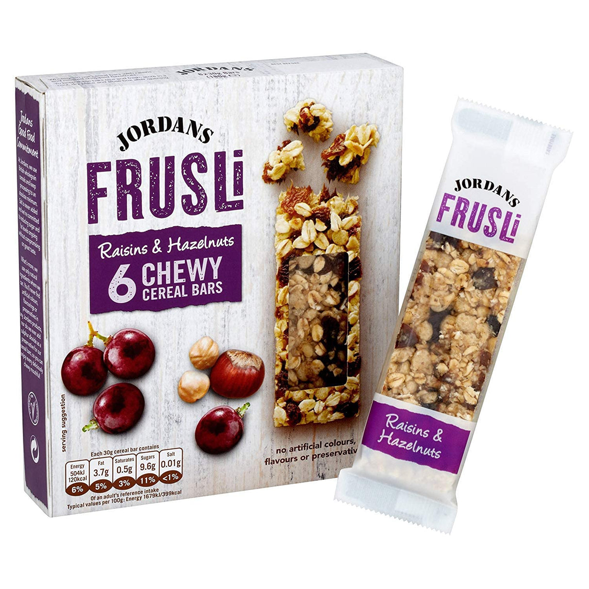 JORDANS FRUSLI RAISIN & HAZELNUT CEREAL BARS (30g) x 36