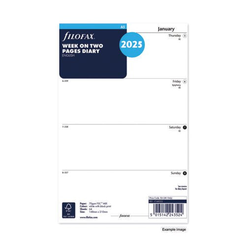FILOFAX REFILL WEEK TO VIEW A5 2025 FX1076825