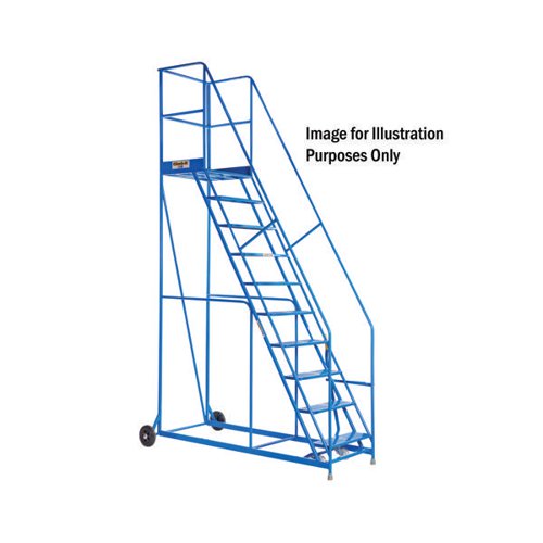 CLIMB-IT WAREHOUSE SAFETY STEPS 600MM PLATFORM 6 TREAD BLUE