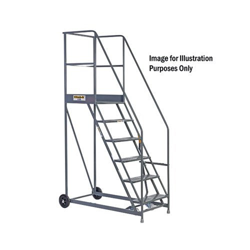 CLIMB-IT WAREHOUSE SAFETY STEPS 600MM PLATFORM 7 TREAD GREY