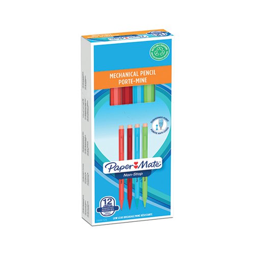 PAPERMATE NON-STOP AUTOMATIC MECHANICAL PENCILS 0.7 HB NEON