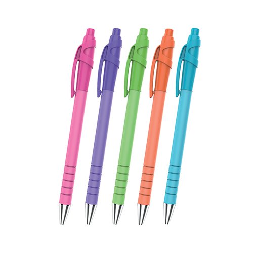 PAPERMATE FLEXGRIP ULTRA BALLPOINT PEN MEDIUM 1.0MM BRIGHT BARREL BLACK (PACK OF 5) 2171853