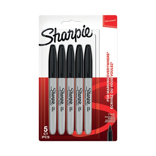 SHARPIE PERMANENT MARKER FINE BLACK (PACK OF 5) 1986051