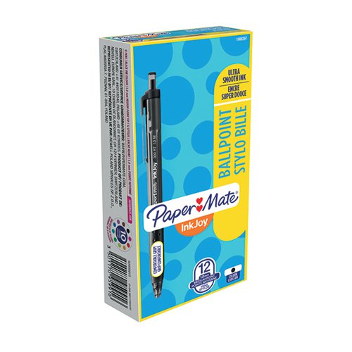 PAPERMATE INKJOY 300 RETRACTABLE BALLPOINT PEN MEDIUM BLACK (PACK OF 12) S0959910