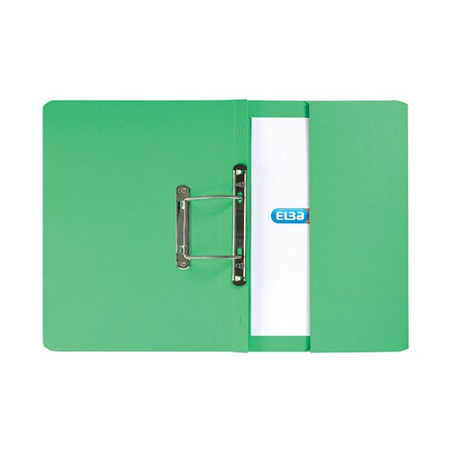 ELBA SPRING POCKET FILE MEDIUMWEIGHT FOOLSCAP GREEN (PACK OF
