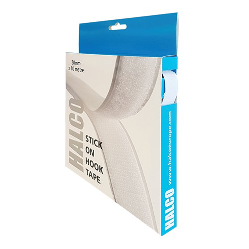 HALCO STICK ON HOOK ROLL 20MMX10M (HOOK ROLL WITH PERMANENT