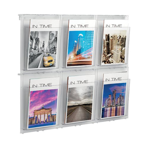 HELIT PLACATIV WALL DISPLAY 6XA4 POCKETS CLEAR H6812002