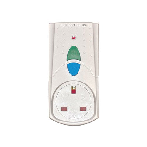 RCD SAFETY PLUG WHITE (TAKES 3000 UPTO WATTS AND 13 AMPS) PB
