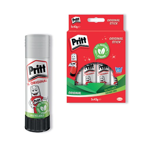 PRITT STICK ORIGINAL GLUE STICK 43G (PACK OF 5) 1456072