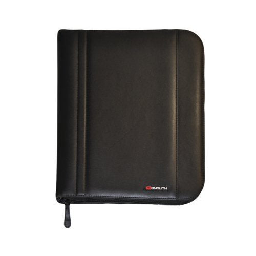 MONOLITH LEATHER LOOK ZIPPED RING BINDER PU A4 BLACK 2754