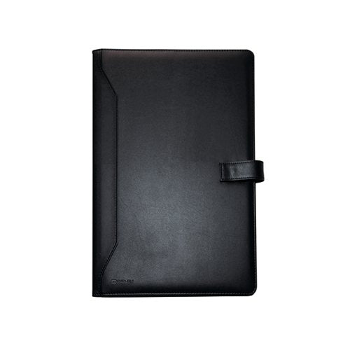 MONOLITH LEATHER LOOK CONFERENCE FOLDER PU WITH A4 PAD BLACK