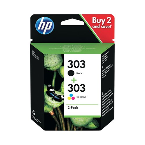 HP 303 ORIGINAL INK CARTRIDGE 4-ML BLACK/TRI-COLOR 3YM92AE