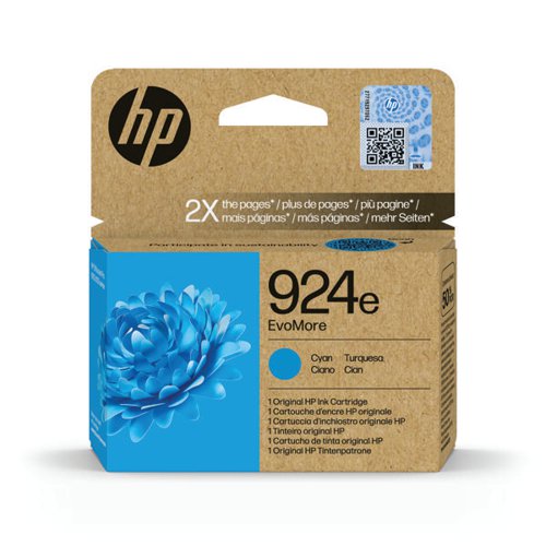 HP 924E EVOMORE ORIGINAL INK CARTRIDGE HIGH YIELD CYAN 4K0U7