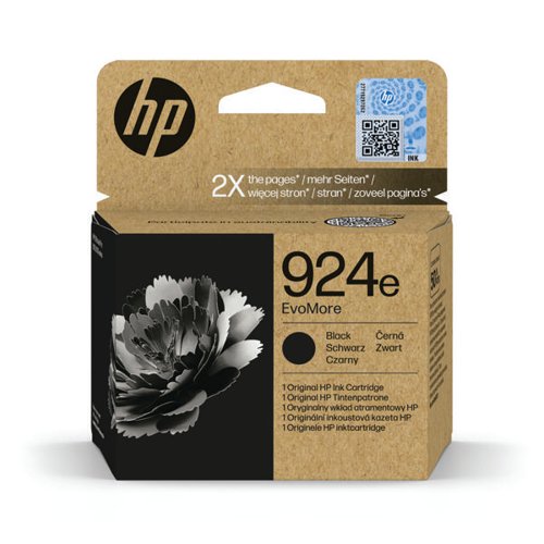 HP 924E EVOMORE ORIGINAL INK CARTRIDGE HIGH YIELD BLACK 4K0V