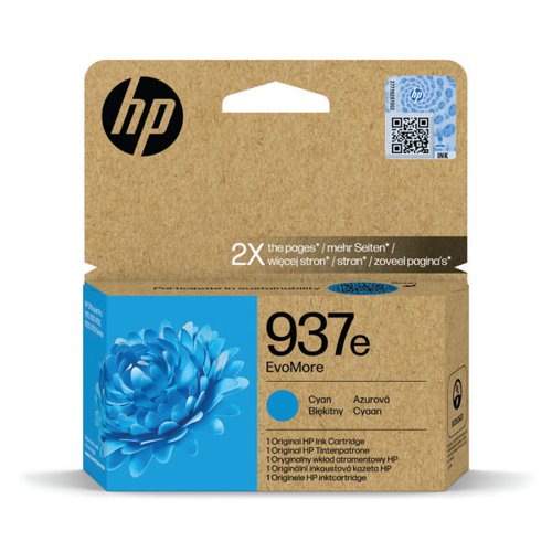 HP 937E EVOMORE ORIGINAL INK CARTRIDGE HIGH YIELD CYAN 4S6W6