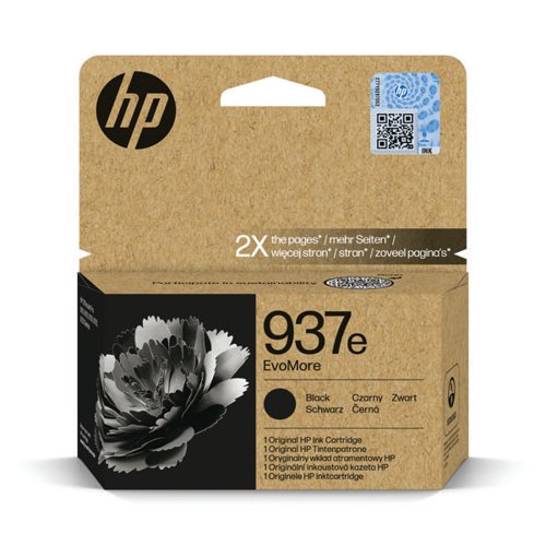 HP 937E EVOMORE ORIGINAL INK CARTRIDGE HIGH YIELD BLACK 4S6W