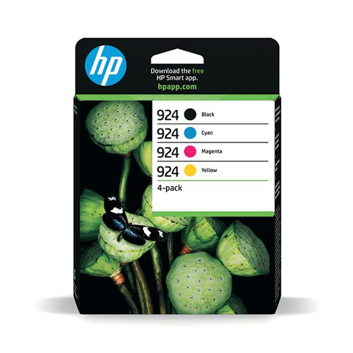 HP 924 ORIGINAL INK CARTRIDGE CMYK 4-PACK 6C3Z1NE