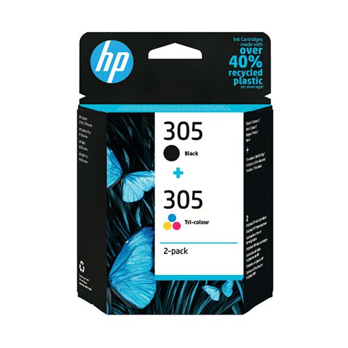 HP 305 ORIGINAL INK CARTRIDGE BLACK/TRI-COLOR 2-PACK 6ZD17AE