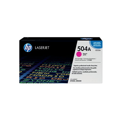 HP 504A ORIGINAL LASERJET TONER CARTRIDGE MAGENTA CE253A