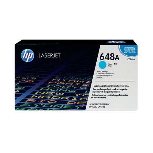 HP 648A ORIGINAL LASERJET TONER CARTRIDGE CYAN CE261A