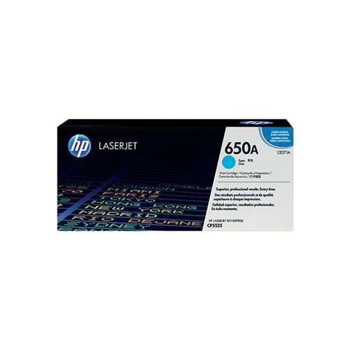 HP 650A ORIGINAL LASERJET TONER CARTRIDGE CYAN CE271A