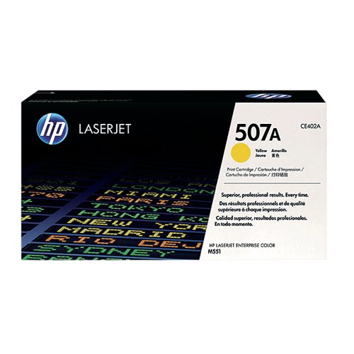 HP 507A ORIGINAL LASERJET TONER CARTRIDGE YELLOW CE402A