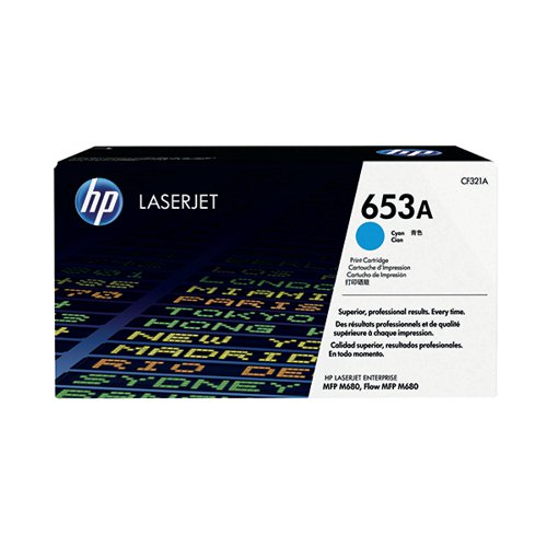 HP 653A ORIGINAL LASERJET TONER CARTRIDGE CYAN CF321A