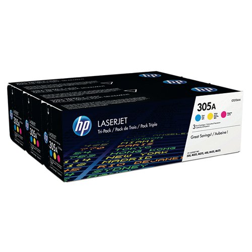HP 305A ORIGINAL LASERJET TONER CARTRIDGE CMY 3-PACK CF370AM