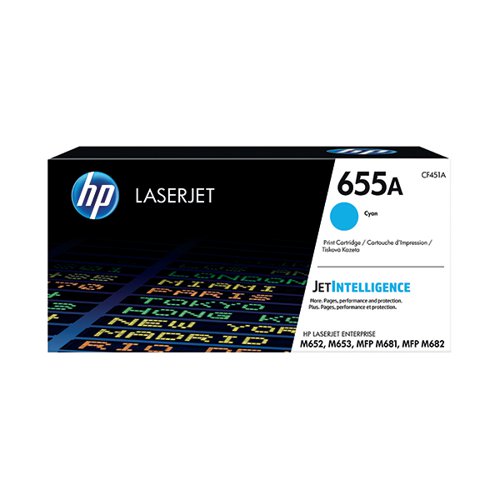 HP 655A ORIGINAL LASERJET TONER CARTRIDGE CYAN CF451A