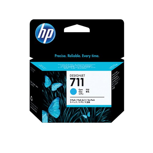 HP 711 ORIGINAL INK CARTRIDGE 29-ML CYAN 3-PACK CZ134A