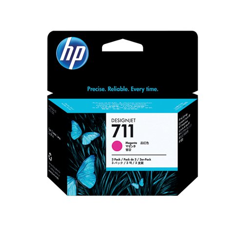 HP 711 ORIGINAL INK CARTRIDGE 29-ML MAGENTA 3-PACK CZ135A