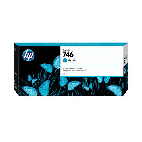 HP 746 ORIGINAL INK CARTRIDGE 300-ML CYAN P2V80A