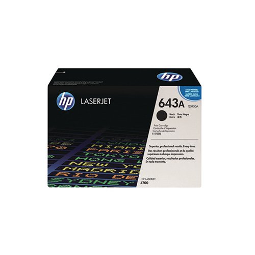 HP 643A ORIGINAL LASERJET TONER CARTRIDGE BLACK Q5950A