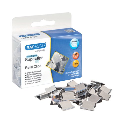 RAPESCO SUPACLIP 60 REFILL STAINLESS STEEL (PACK OF 100) CP1