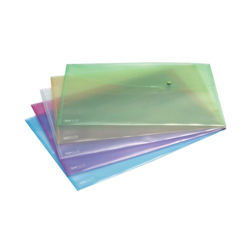 RAPESCO POPPER WALLET A3 PASTEL ASSORTED (PACK OF 5) 0697