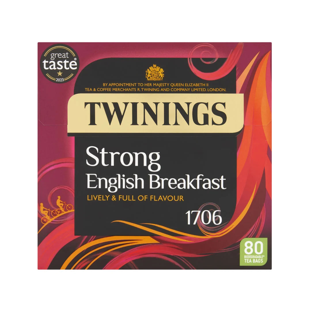 TWINING'S STRONG ENGLISH BREAKFAST LOOSE TEA BAGS 4X80