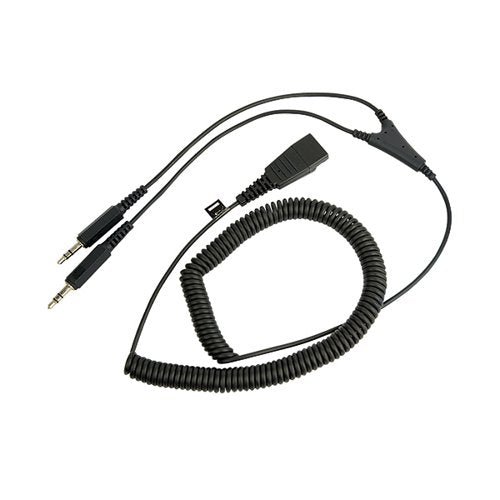 JABRA QUICK DISCONNECT (QD) PC CORD TO DUAL 3.5MM JACK COILE
