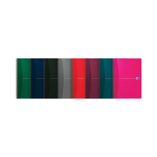 OXFORD CARD COVER WIREBOUND NOTEBOOK A4 ASSORTED (5 PACK) 10